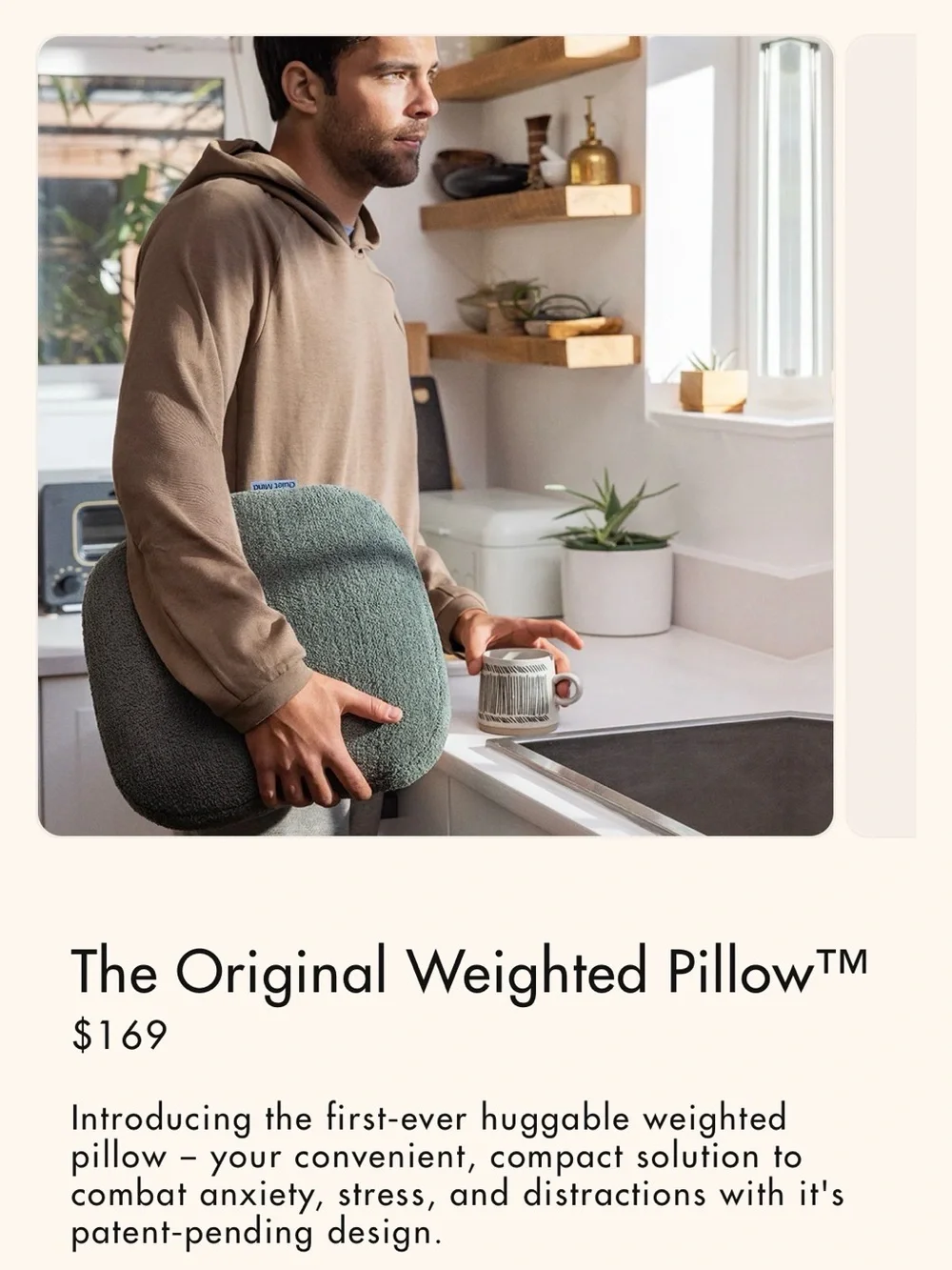 Quiet Mind Weighted Pillow in Agave